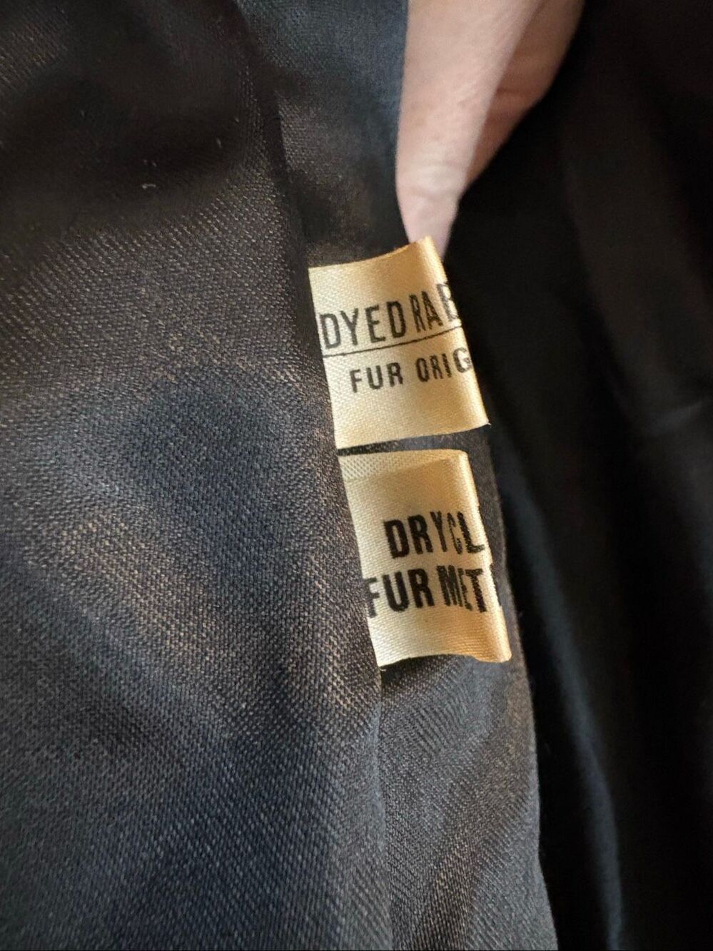 Vintage Genuine Rabbit Fur Coat Black Oversized Fits Like A Women’s XL 2X - Picture 5 of 16